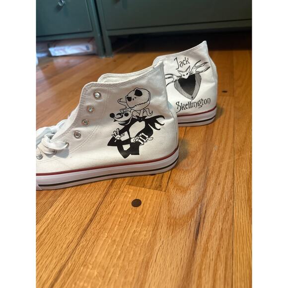 Nightmare before Christmas Converse White High Too Sz 10 - Picture 1 of 8